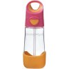 b.box 441 Fľaša na pitie so slamkou 450 ml - ružová/oranžová