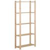 Regál s 5 policami, 80x28,5x170 cm, borovicové drevo