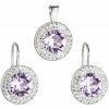 Sada šperkov s kryštálmi Swarovski náušnice a prívesok fialovej okrúhle 39107.3 Violet