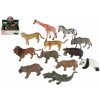 Teddies Zvířátka safari ZOO plast 13 - 18 cm mix druhov 12 ks
