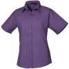 Premier Košile PR 302, popelínová, krátký rukáv, dámská COT3903023502j-purple Purpurová 5XL