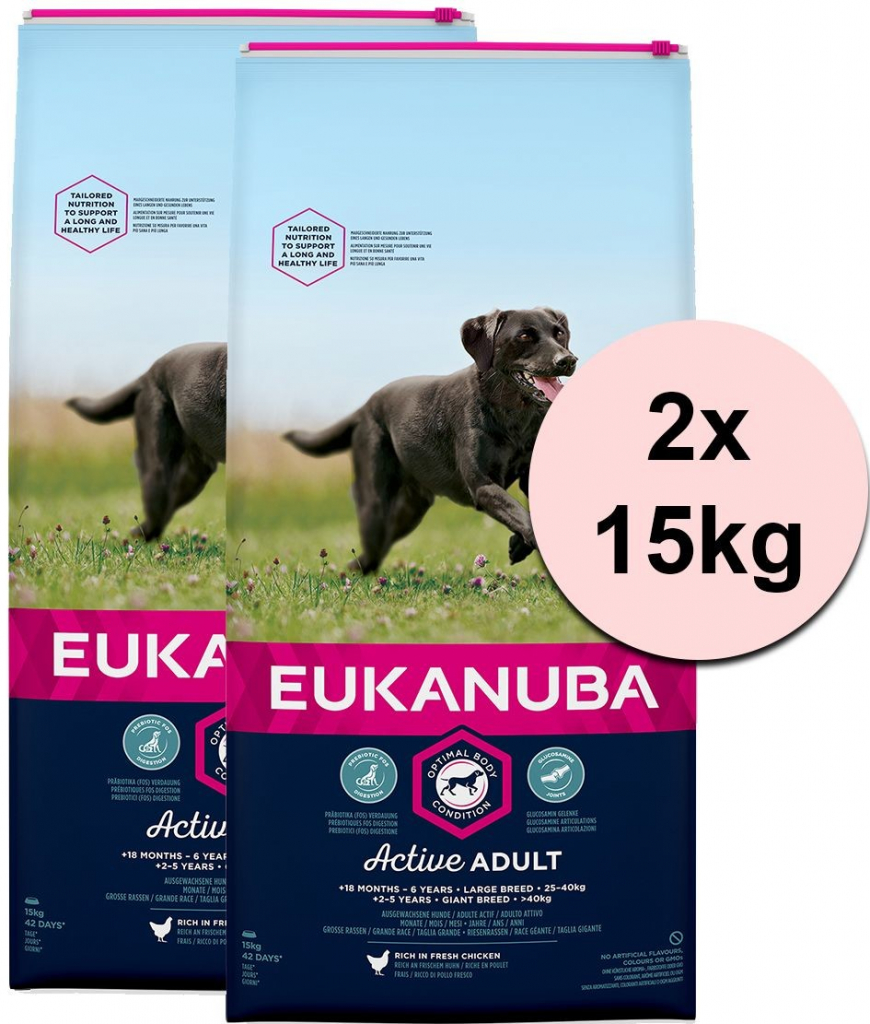 Eukanuba Adult Large Breed Chicken 2 x 15 kg