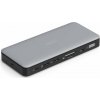 Digitus USB-C dokovací stanice, 11 portů: 2× HDMI, 1× DisplayPort, 2× USB-A, 1× USB-C, 1× RJ45, 1× DC, 1× audio DA-70917