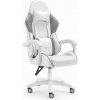 Kožené sivo-biele herné kreslo HELLS CHAIR HC- 1000, HC__5905496912514