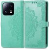 Peňaženkové puzdro Embossing Pattern Mandala Flower zelené – Xiaomi 13 Pro