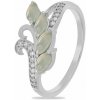 Nefertitis Prsteň strieborný s etiópskymi opálmi a zirkónmi Ag 925 026347 ETOP - 52 mm (US 6), 2,5 g