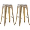 Sada 2 barových stoličiek Joshua V2, zlatá