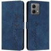 Peňaženkové kožené puzdro Heart na Motorola Edge 40 Neo - Modrá