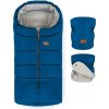 Petite&Mars Set zimný fusak Jibot 3v1 + rukavice na kočík Jasie Ocean Blue