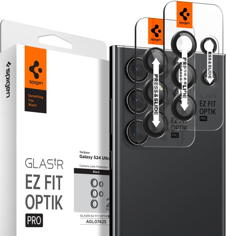 OCHRANA FOTOAPARÁTU SPIGEN OPTIK.TR ”EZ FIT” CAMERA PROTECTOR 2-PACK GALAXY S24 ULTRA čierne