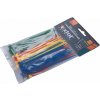 Pásky sťahovacie farebné, 100x2,5mm, 100ks, 4 farby, nylon PA66 EXTOL PREMIUM
