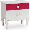 CLK Detský nočný stolík Rosie-biela/rubínová