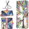 Peňaženkové kožené puzdro COLORED na Motorola Moto G22 - Strom života