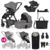 PETITE&MARS SET Kočík 4v1 ICON Dove Grey XXL AIR + CBX By CYBEX Aton B2 i-Size