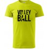 Volleyball nápis - Klasické pánske tričko vyššej gramáže - 4XL ( Limetková )