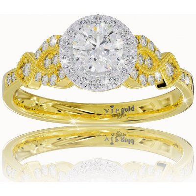 VIPgold Zásnubný prsteň s briliantmi v žltom zlate R329 10588