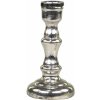 Chic Antique Strieborný antik sklenený svietnik na úzku sviečku - Ø 7*13cm - Chic Antique