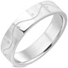 Šperky eshop - Prsteň z chirurgickej ocele striebornej farby - vlnka, 6 mm D12.17 - Veľkosť: 67 mm