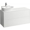 Laufen Skrinka pod umývadlo New Classic s 2 zásuvkami a výrezom na ľavej strane, biela lesklá H4060870856311
