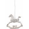 Závesná Ozdoba Koník na póloch 8 cm sivý