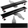 Rea NEOX Superflow, odtokový sprchový žľab 70 cm, čierna matná, REA-G7806