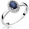 Blink-Blink Diamantový prsteň z bieleho zlata so Zafírom 2314BZaDB