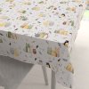 Biante Detský bavlnený obdĺžnikový obrus Sandra SA-652 Mačací svet zeleno-žltý na bielom 60x100 cm