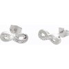 Strieborné náušnice číre so Swarovski Elements Nekonečno Krystal