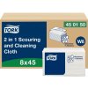 Tork utierky 2 v 1 na drhnutie a čistenie W8 (45 ks)