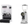 Gaggia New Classic EVO, white + Eureka Helios 75, grey