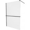 MEXEN/S - KIOTO Sprchová zástena WALK-IN s poličkou a držiakom uterákov 80 x 200, transparent 8 mm, čierna 800-080-121-70-00