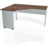 Hobis Pracovný stôl Gate, ergo, pravý, 160x75,5x120 cm, orech/sivá