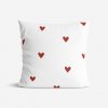 Goldea bavlnená obliečka na vankúš - červené srdiečka na bielom 70 x 90 cm