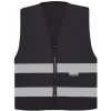 Korntex Cologne Unisex bezpečnostná vesta na zips KX217 Black