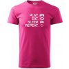 Play Eat Sleep Repeat game - Klasické pánske tričko vyššej gramáže - L ( Purpurová )