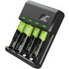 Green Cell GC VitalCharger set a dobíjecí baterie NiMH 2x AA 2000mAh 2x AAA 800mAh GRSETGC03