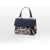 CROMIA MISS COLLEGE kožená kabelka – tmavomodrá, kvetinový vzor