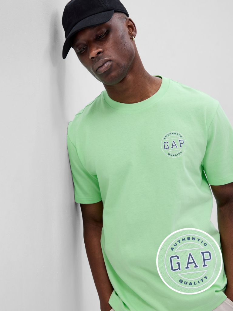 GAP tričko neón s logom zelené
