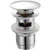 AQUALINE Uzatvárateľná umývadlová výpust guľatá, Click Clack, veľká zátka, V 35-55mm, chróm TF7001