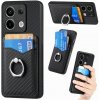 Ring Holder kryt Carbon Card na Xiaomi Redmi Note 13 Pro+ - Čierna