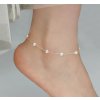 For Silver Retiazka na nohu s prírodnými sladkovodnými perlami Fashion - Striebro 925