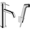 HANSGROHE Tecturis S páková umývadlová batéria s bidetovou sprškou a sprchovou hadicou 160 cm, s odtokovou súpravou Push-Open, výška výtoku 105 mm, chróm, 73211000