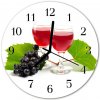 Sklenené hodiny okrúhle Hrozno pre víno fi 30 cm