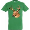 Tričko poľovnícke Jeleň s parožím - zelené, M