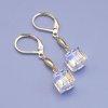 Pozlátené náušnice Swarovski kocky 7mm