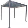 Záhradná pergola FREDE s LED osvetlením sivá GOL0555 - 300x300x250 cm