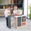 Kuchynka ostrovček s magickými cestovinami Kitchen Island 360° Smoby obojstranná s otvárateľnou rúrou a úložným priestorom 23 doplnkov