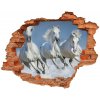 Diera 3D fototapeta nálepka Cválajúca kone 90x70 cm