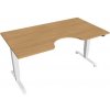 Hobis Pracovný stôl Motion Ergo, ZO, 3S, 160x61-128x90 cm, dub/biela