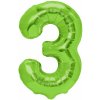 Party Narodeninový balón číslo 3 zelený, 100 cm
